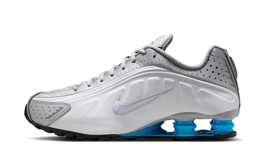 Nike Shox R4 Argent Métallique Blanc Bleu Lagune : style et confort qui se distinguent