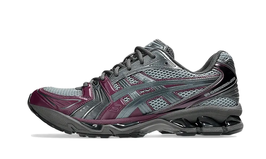 ASICS Gel-Kayano 14 Atmos Grey Purple: apoio e estilo para correr e vestuário urbano