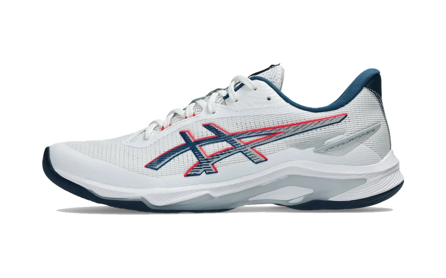ASICS Netburner Ballistic FF 4 White Mako Blue: la zapatilla de voleibol para quien cubre pista
