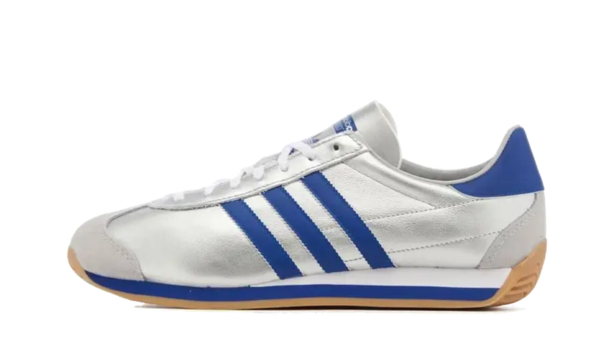 Adidas Country OG Matte Silver Bright Blue: Retro sportschoenen met een moderne stijl