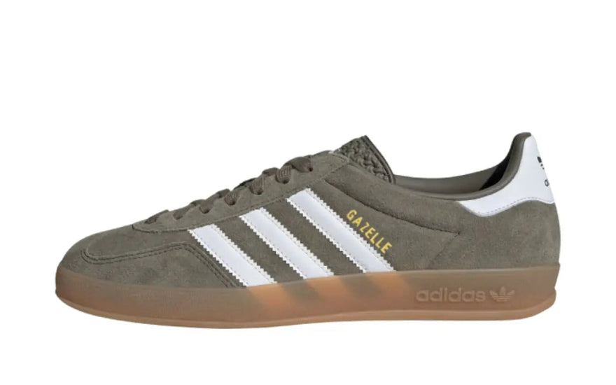 Adidas Gazelle Indoor Olive Strata Bianco Nuvola Gomma: stile classico e comodità moderna