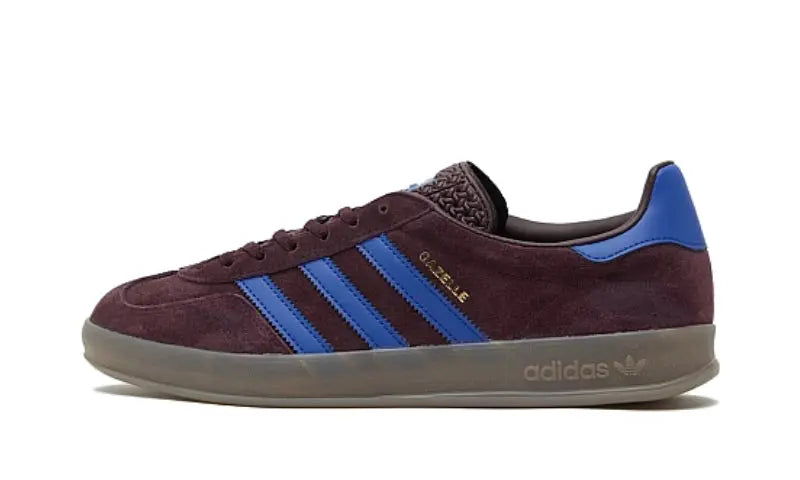 Adidas Gazelle Indoor Shadow Maroon Semi Lucid Blue — Retro-style indoor shoes