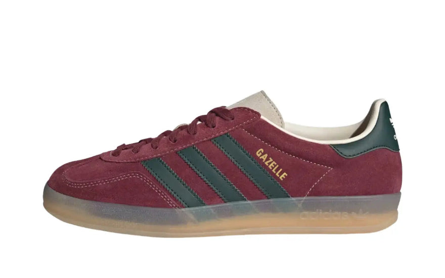 Adidas Gazelle Indoor Ombra Rossa Ombra Verde — Scarpe sportive retrò in camoscio rosso e verde