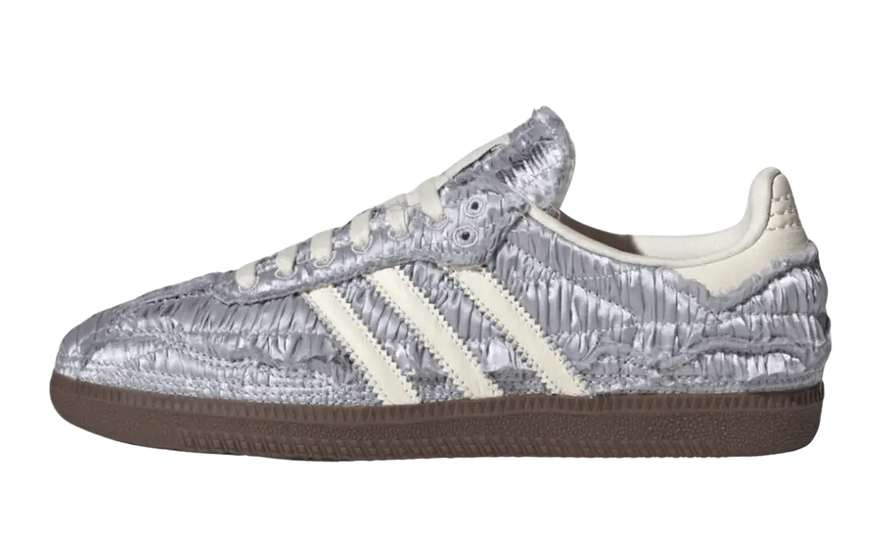 Adidas Samba OG Caroline Hu Satin Silver Metallic — Silver sneakers that elevate your look