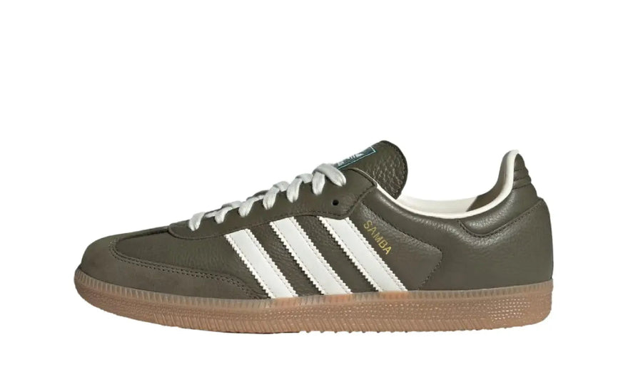 Adidas Samba OG Medium Raw Khaki Gum — clássico urbano e conforto intemporal