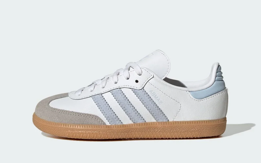 Adidas Samba OG White Crystal Sky Gum (PS): el clásico de piel que arrasa entre los peques en 2026