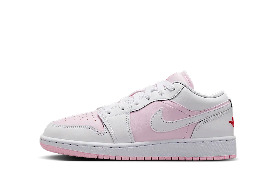 Air Jordan 1 Low Pink Foam Fire Red White — Nízké tenisky s městským stylem