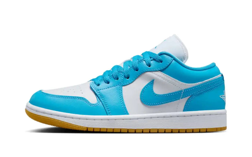 Air Jordan 1 Low White Gum Light Brown Dark Powder Blue — Bystil og klassisk komfort