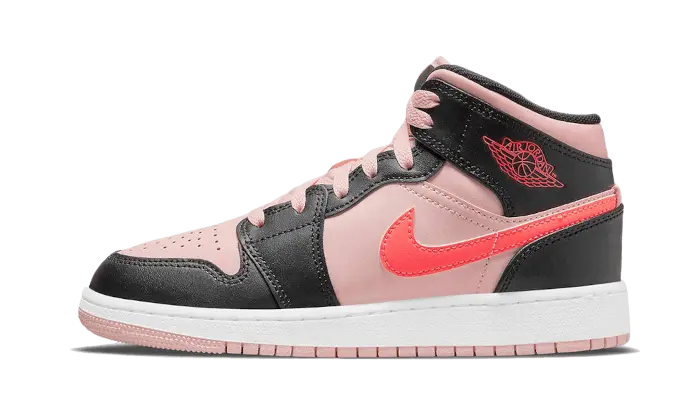 Air Jordan 1 Mid Black Pink Crimson: Ícone urbano com toque rosa