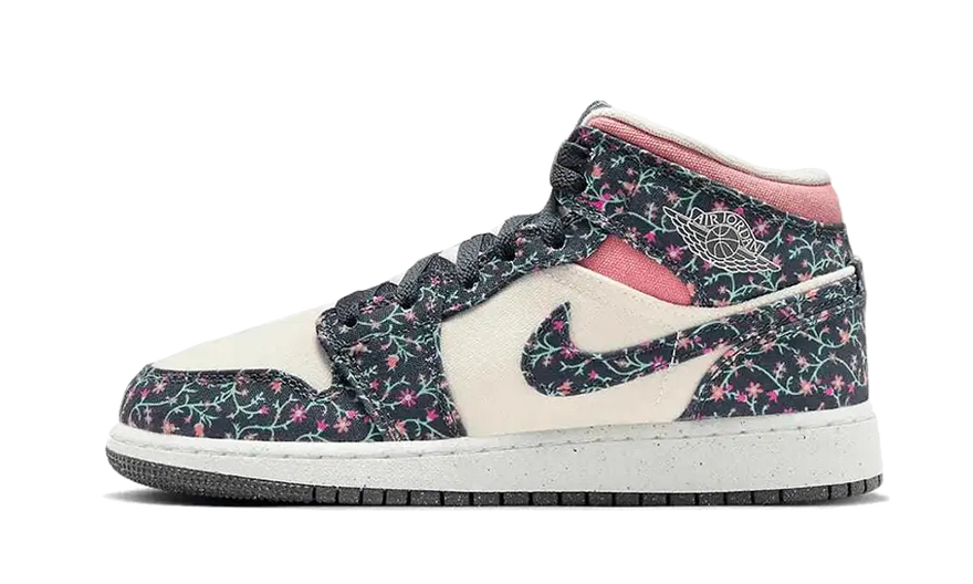 Air Jordan 1 Mid Floral Canvas: Blumiger Stil für deine Straßenkleidung