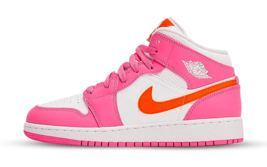 Air Jordan 1 Mid Pinksicle Safety Orange (GS) — El toque Pinksicle que tu outfit pide