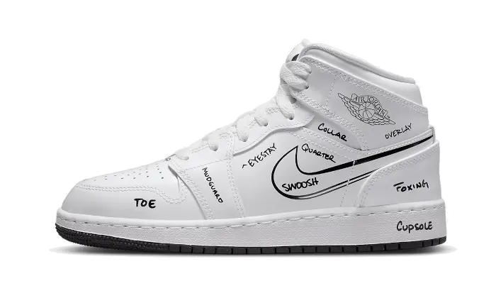 Air Jordan 1 Mid Schematic: herontdek je kledingkast met schetskunst