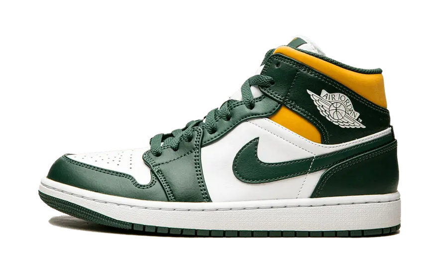 Air Jordan 1 Mid Sonics: Retroikon i grøn og gul
