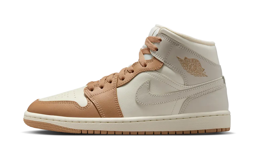Air Jordan 1 Mid Tan Toe: classic renewed in beige and black
