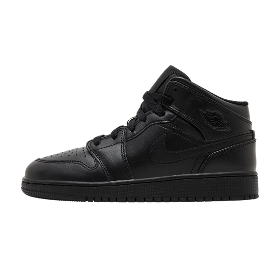 Air Jordan 1 Mid Triple Black (GS): la silueta más icónica reducida a negro puro
