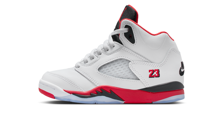 Air Jordan 5 Retro Fire Red Black Tongue (2025) (PS) — Estilo y soporte para los más pequeños