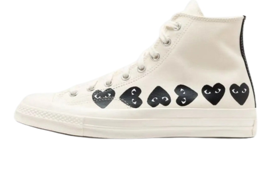 Converse Chuck Taylor All Star 70 Hi Comme des Garcons PLAY Multi-Heart Milk — Veelkleurige harten voor je kledingstijl