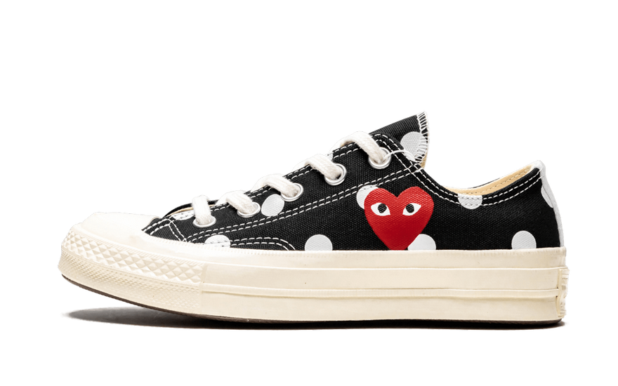 Converse Chuck Taylor All Star 70 Ox Comme des Garcons PLAY Polka Dot Black: el corazón de CDG en formato bajo