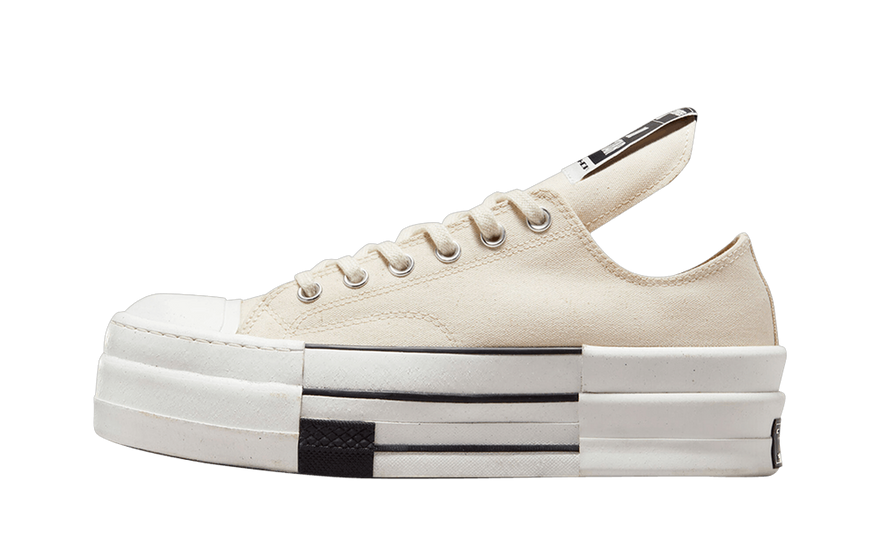 Converse DRKSHDW Chuck Taylor All Star DBL DRKSTAR Ox Rick Owens DRKSTAR Natural Ivory — Silueta baja, actitud arquitectónica