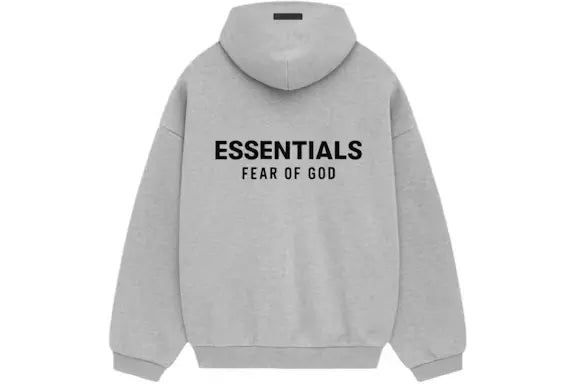 Fear of God Essentials Sweatshirt de Pêlo FW24 Cinzento Claro Mesclado (Sobredimensionado) — Sweatshirt Sobredimensionada Minimalista e Premium