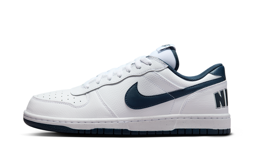 Nike Big Nike Low White Midnight Navy — Zapatillas blancas con Swoosh midnight navy
