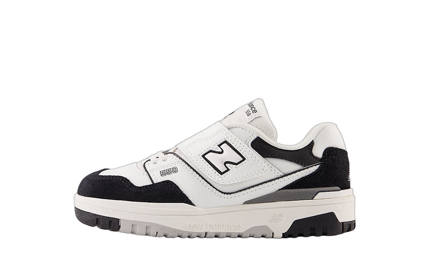 New Balance 550 Bungee Lace White Black Rain Cloud (PS): la 550 de los peques que se pone sola