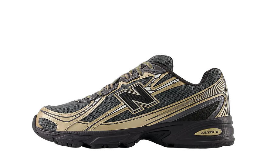 New Balance 740v2 Black Castlerock Gold Metallic : les chaussures rétro qui rehaussent votre style urbain