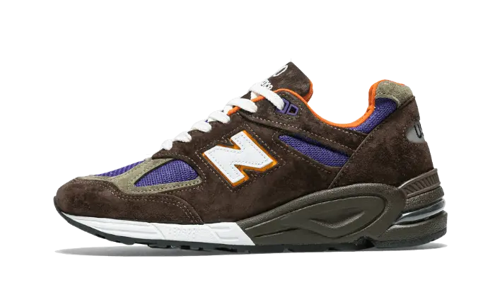New Balance 990 V2 Made In Usa Brown Purple: retro style with premium cushioning