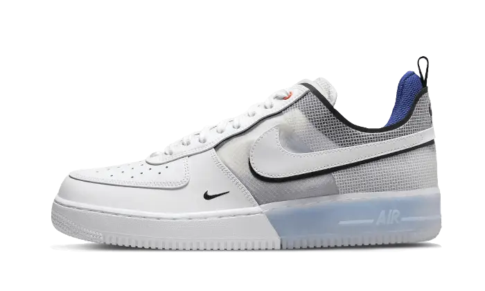 Nike Air Force 1 Low React Split White Photo Blue - Pantofi albi cu confort React