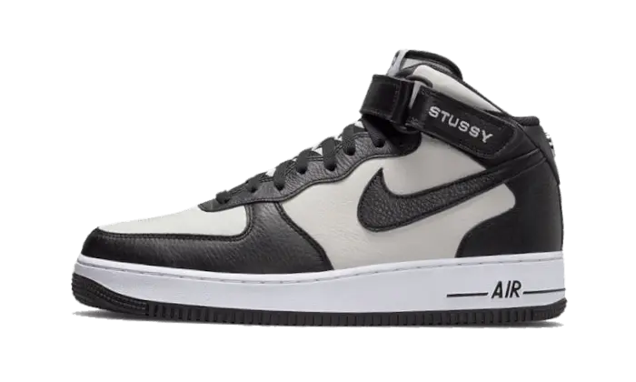 Nike Air Force 1 Mid Stussy Grey Black - estilo urbano y soporte en caña media