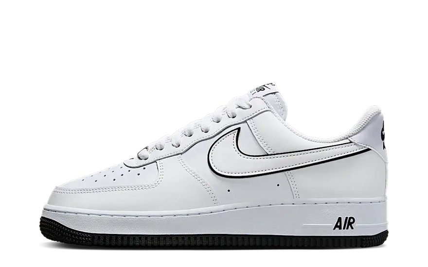 Nike Air Force 1 '07 Low White Black Outline Swoosh — El clásico blanco con Swoosh contorneado