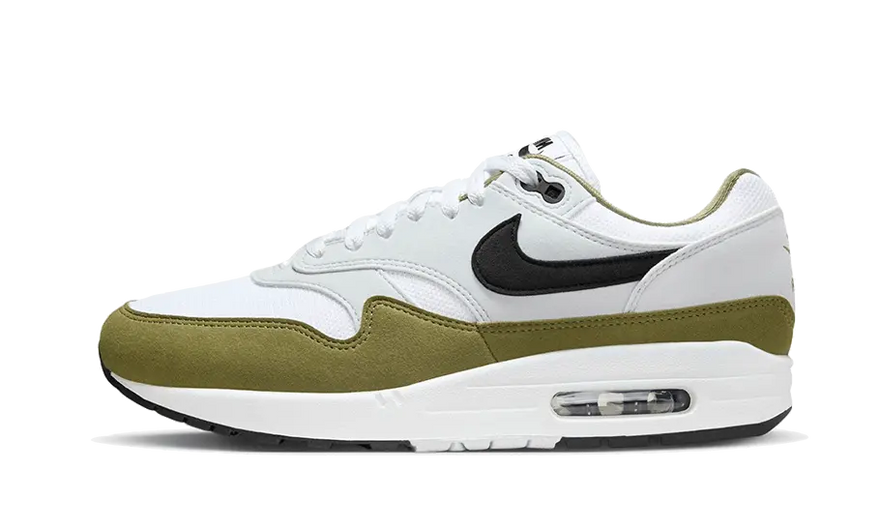 Nike Air Max 1 White Black Medium Olive — Clásicas reinventadas para tu estilo urbano