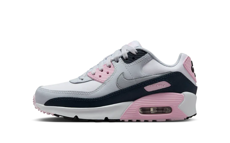 Nike Air Max 90 LTR White Pink Foam Armory Navy Wolf Grey — Clásico reinventado con estilo urbano