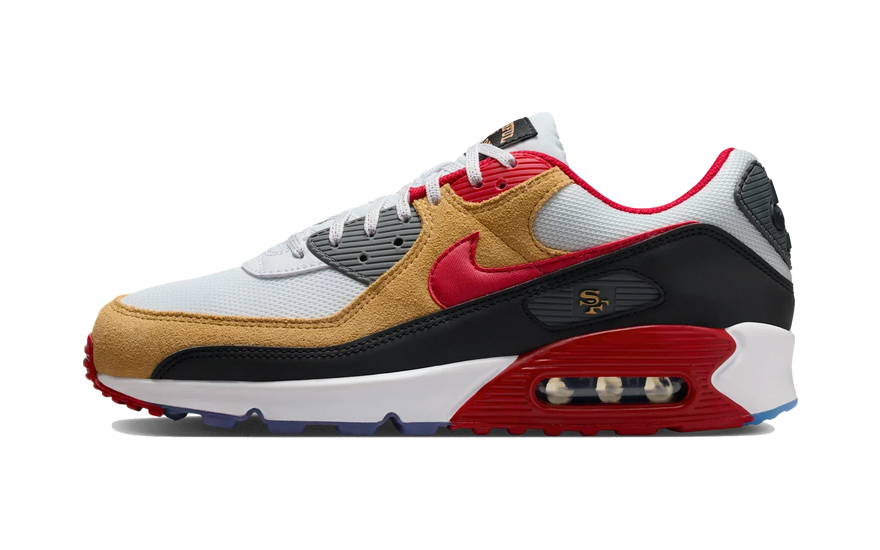 Nike Air Max 90 San Francisco 49ers: la silueta de 1990 con el oro y el rojo de la Bahía