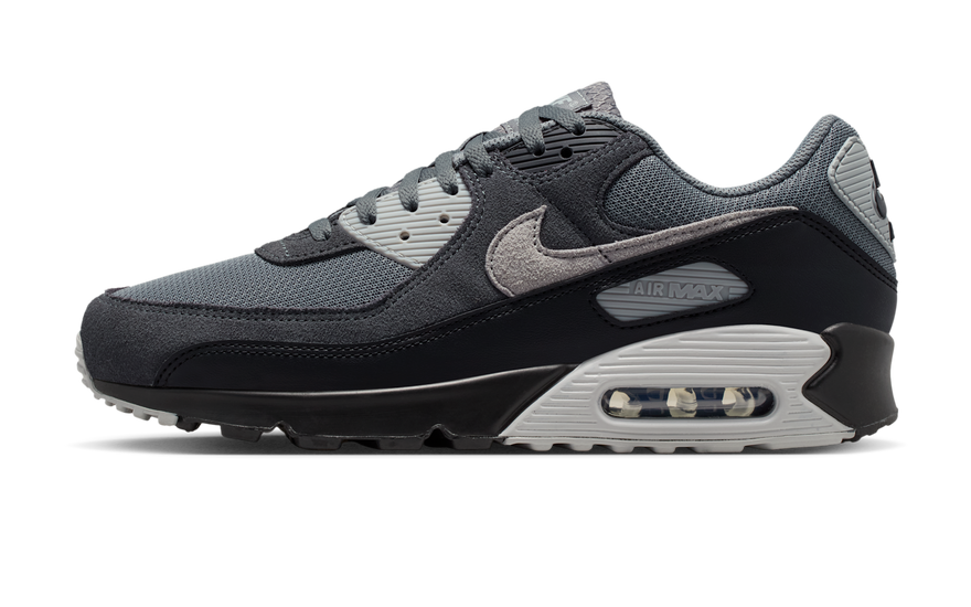 Nike Air Max 90 Smoke Grey Black Photon Dust — Icono urbano con Air visible