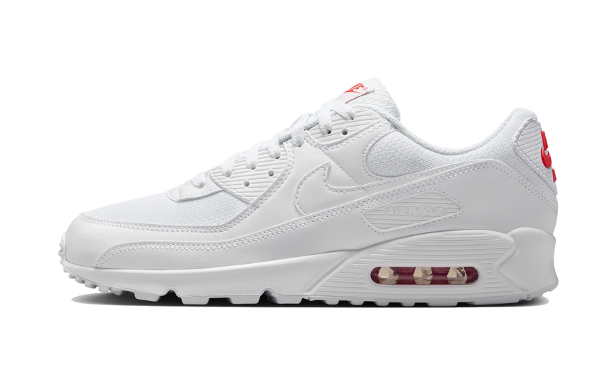 Nike Air Max 90 White Light Crimson: la AM90 blanca con el rojo que lo cambia todo