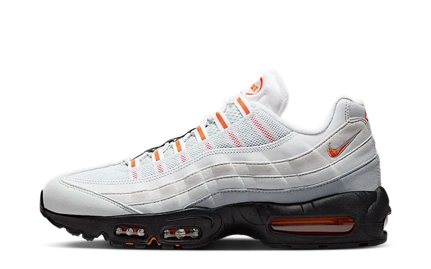 Nike Air Max 95 Wolf Grey Safety Orange Pure Platinum: Icono 90s con Amortiguación Moderna