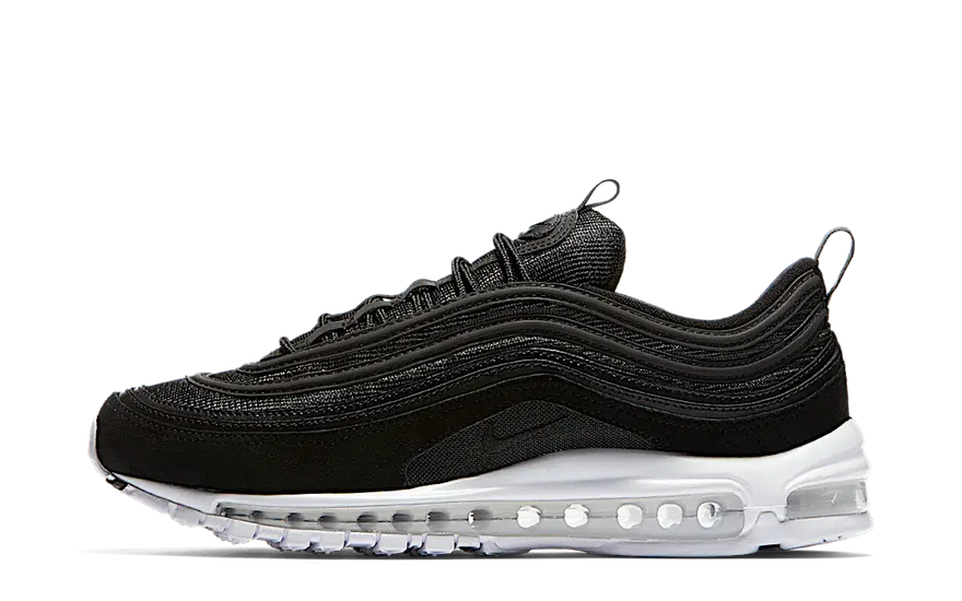 Nike Air Max 97 PRM Black White: Ícone urbano com amortecimento visível