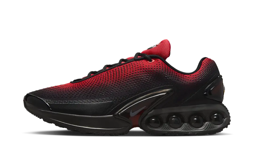 Nike Air Max Dn SE University Red Black: estilo urbano y amortiguación visible