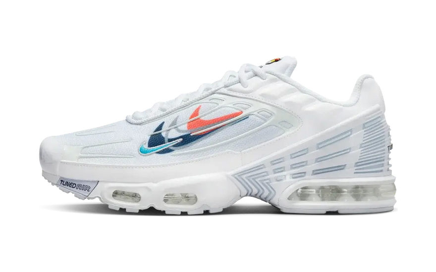 Nike Air Max Plus 3 Multi Swoosh White Midnight Navy: Urban style and all-day cushioning