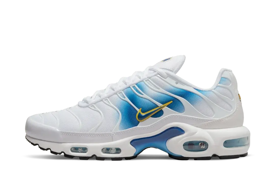 Nike Air Max Plus Spray Paint Swoosh White Blue: Tuned Air reinventado para la ciudad