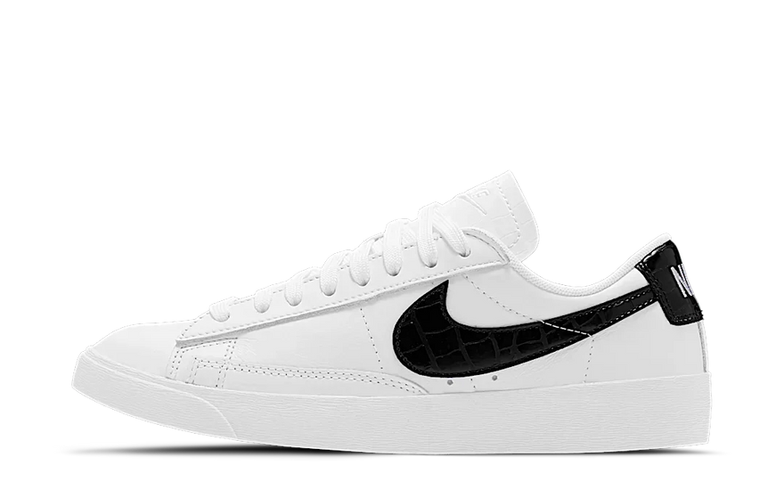 Nike Blazer Low White Black Croc: classic reinvented with crocodile texture