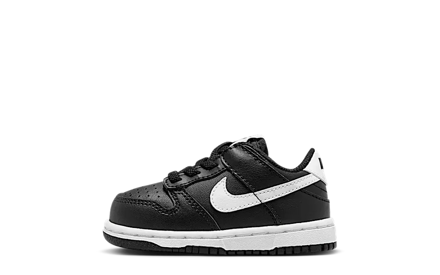 Nike Dunk Low Black Panda 2.0 (TD) — Pantofi sport pentru copii negri și albi cu stil urban