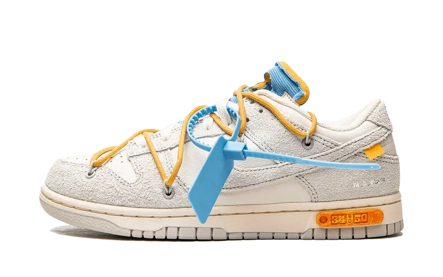 Nike Dunk Low Off-White Lot 34: Dunk galben învechit de care ai nevoie