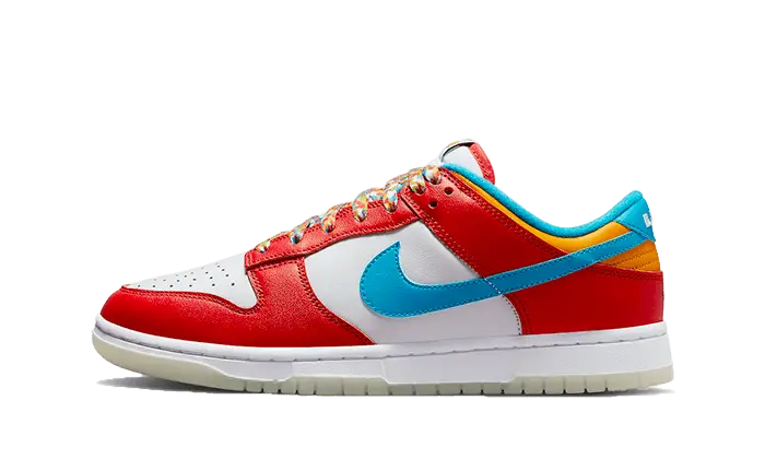 Nike Dunk Low QS LeBron James Fruity Pebbles — Sneakers met ontbijtgranenstijl en LeBron-houding