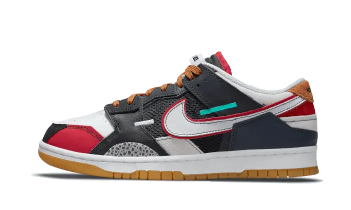 Nike Dunk Low Scrap Zwart Grijs Universitair Rood: de Dunk die jouw kast nodig heeft
