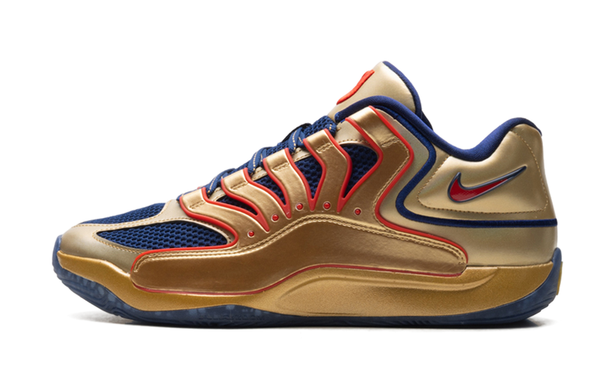 Nike KD 18 Immortalized Pack White Gold Blue Void: el oro olímpico de Kevin Durant hecho zapatilla