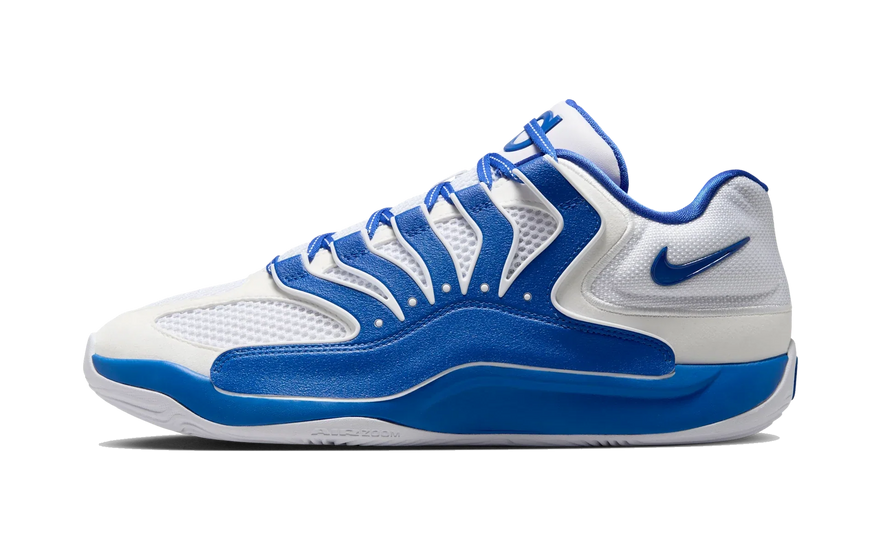Nike KD 18 TB White Game Royal: la firma de Durant en versión equipo que arrasa en pista