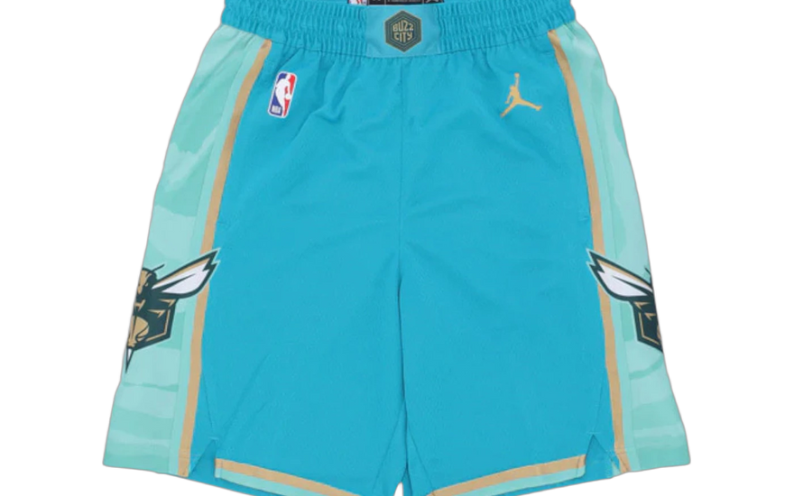 Nike NBA Charlotte Hornets City Edition 2023/24 Swingman shorts Teal/Club Gold: la colmena dorada que arrasa en streetwear