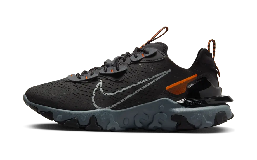 Nike React Vision Black Safety Orange: style and cushioning for every step